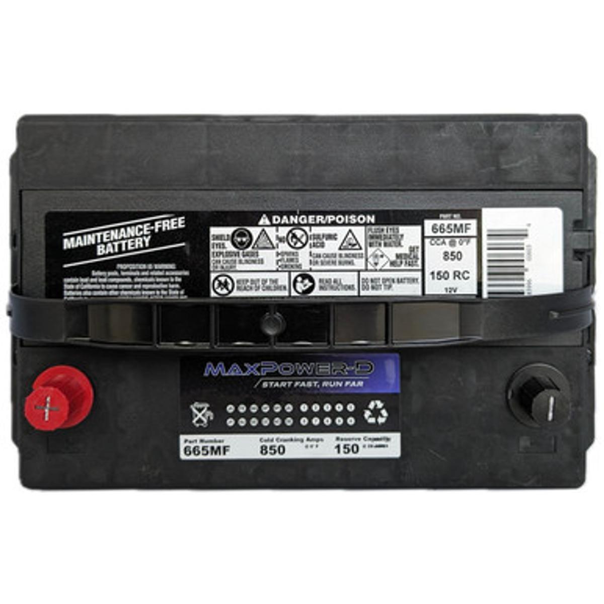 MaxPower-D 665MF 12V 150RC 850CCA Flooded Lead Acid (Group 65)